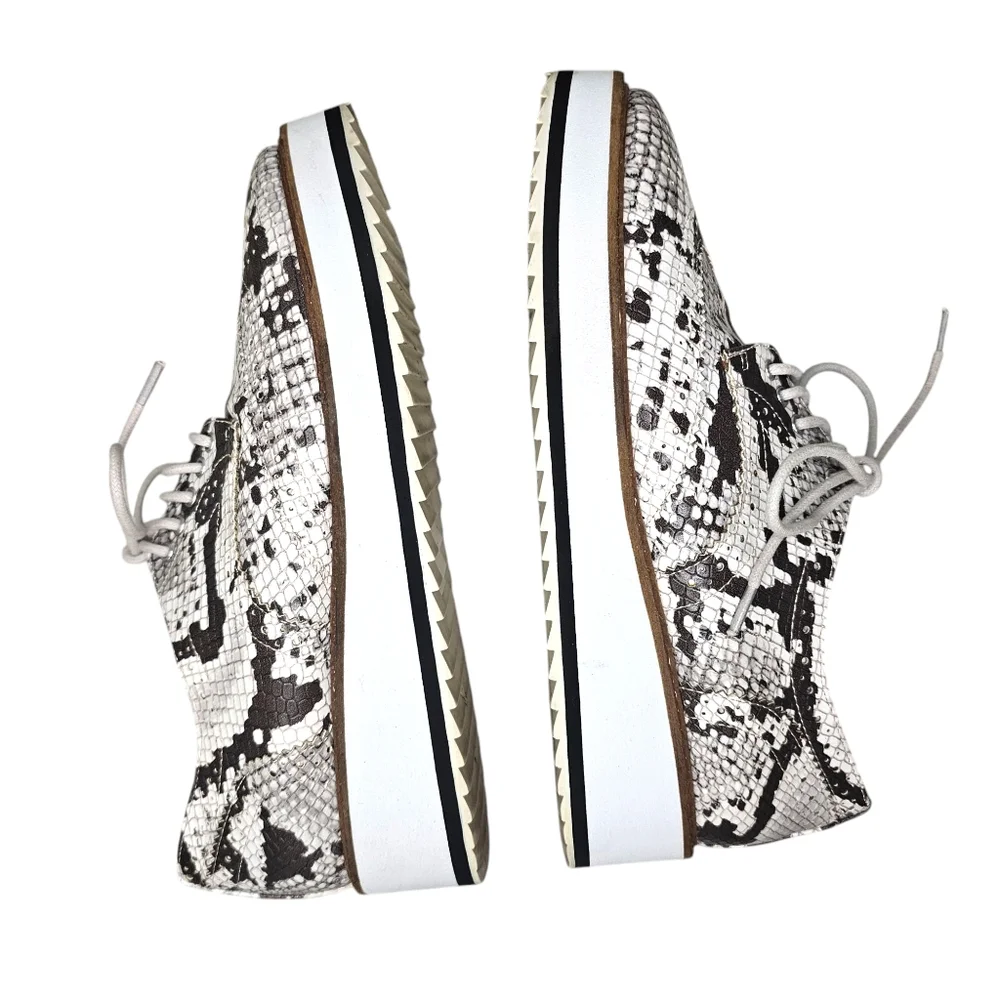 Shellys London Womens Snakeskin Loafers Platform Women's Size 6